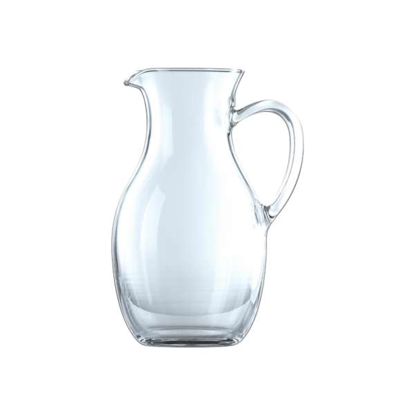 Glas Wasserkaraffe mit Henkel: gießt ohne zu tropfen Glas Wasserkaraffe mit Henkel: gießt ohne zu tropfen