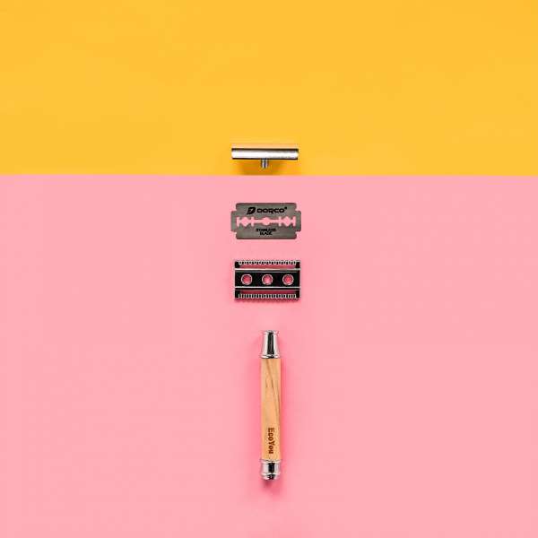 EcoYou Rasierhobel Olivenholz Holzgriff - für plastikfreies Badezimmer