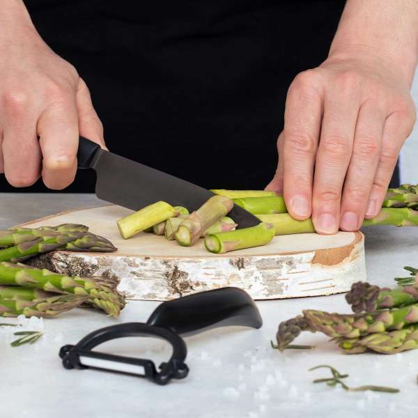 Extrem scharfe, schwarze Keramikmesser Shin black von Kyocera