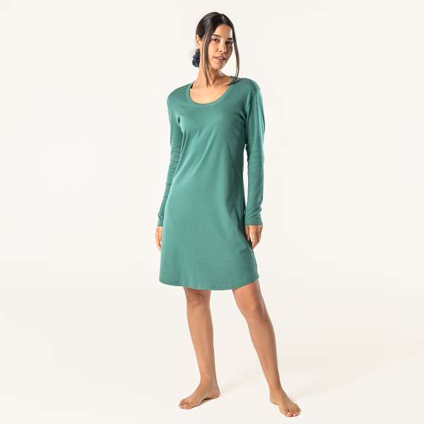 Nachthemd für Damen, Langarm, Baumwolle – von Living Crafts