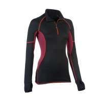 Sportshirt Damen Langarm mit Half Zip - aus Bio Merinowolle Sportshirt Damen Langarm mit Half Zip - aus Bio Merinowolle