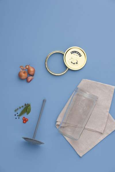 Praktisches Weithalsglas mit Heber für eingelegtes Gemüse