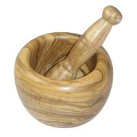 Handgefertigter Mörser aus Olivenholz Handgefertigter Mörser aus Olivenholz