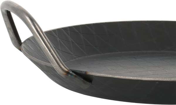 Robuste Turk Schmiedeeisen-Pfanne geriffelt, mit 2 Griffen