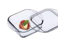 Simax Glas-Auflaufform mit Deckel, rechteckig, 0,3 Liter