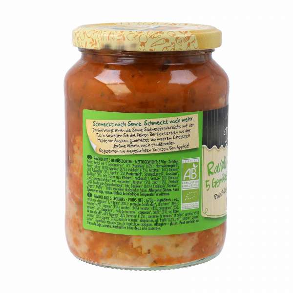 Bio Ravioli mit Gemüsefüllung - Vegan