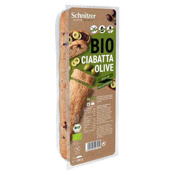 Schnitzer glutenfreies Bio-Ciabatta mit Oliven - PureNature