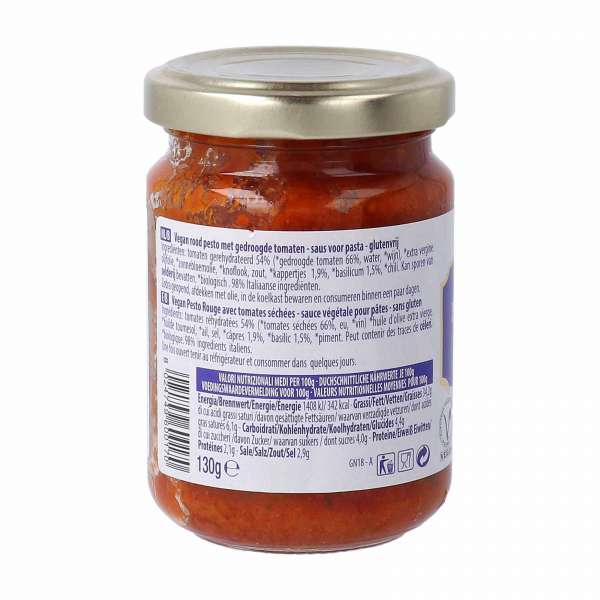 Pesto Rosso aus dem Glas ohne Käse, vegan kaufen