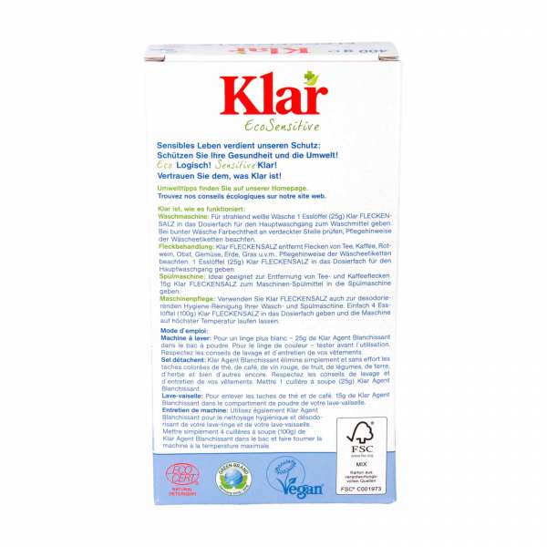 Bleichmittel auf Sauerstoffbasis schützt Wäsche vor Grauschleier