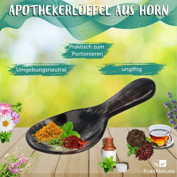 Apothekerlöffel aus Horn ideal zum Portionieren, 9 cm