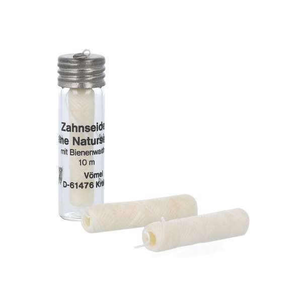 Zahnseide gewachst mit Bienenwachs aus Naturseide, Vömel Zahnseide gewachst mit Bienenwachs aus Naturseide, Vömel