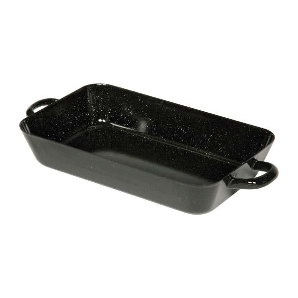 Rechteckige Bratpfanne Emaille für gesundes Braten & Backen