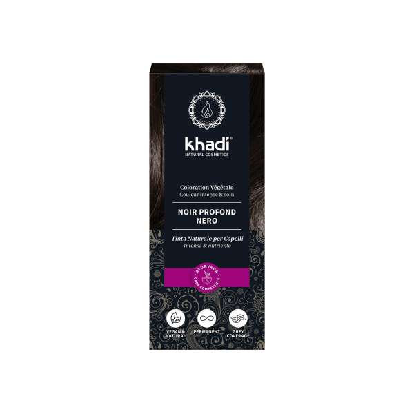 Kraftvolles Khadi Schwarz: Natürliche Pflanzenhaarfarbe
