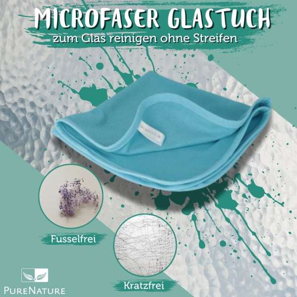Microfaser Glastuch zum Glas reinigen ohne Streifen