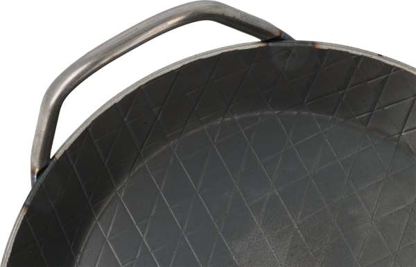 Robuste Turk Schmiedeeisen-Pfanne geriffelt, mit 2 Griffen