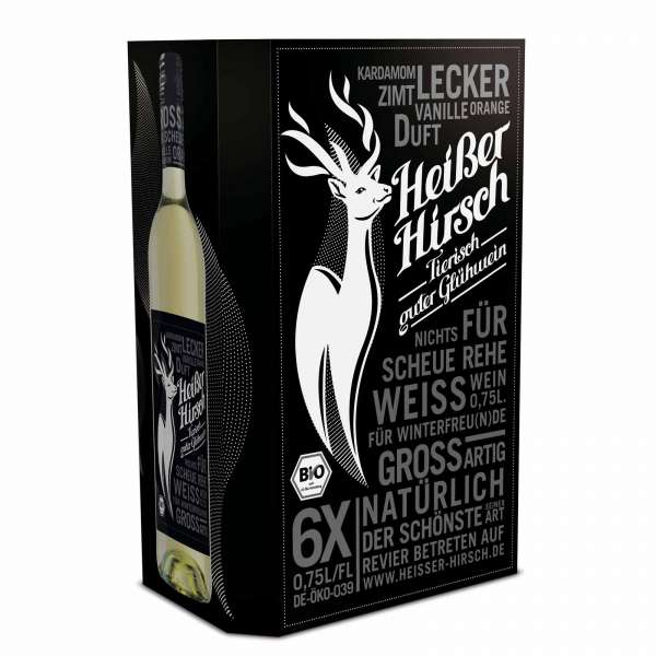 Weisser Glühwein Heißer Hirsch - Kiste mit 6 Flaschen 0,75 l kaufen Weisser Glühwein Heißer Hirsch - Kiste mit 6 Flaschen 0,75 l kaufen