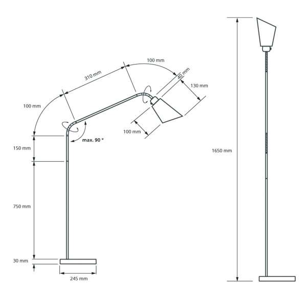 Biologa Danell moderne Stehleuchte Amsterdam, geschirmt