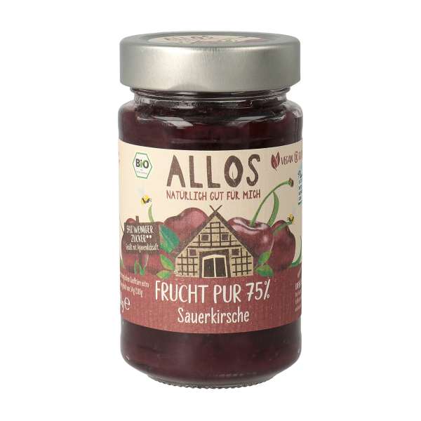Allos Frucht Pur - Sauerkirsch Fruchtaufstrich - Bio & Vegan Allos Frucht Pur - Sauerkirsch Fruchtaufstrich - Bio & Vegan