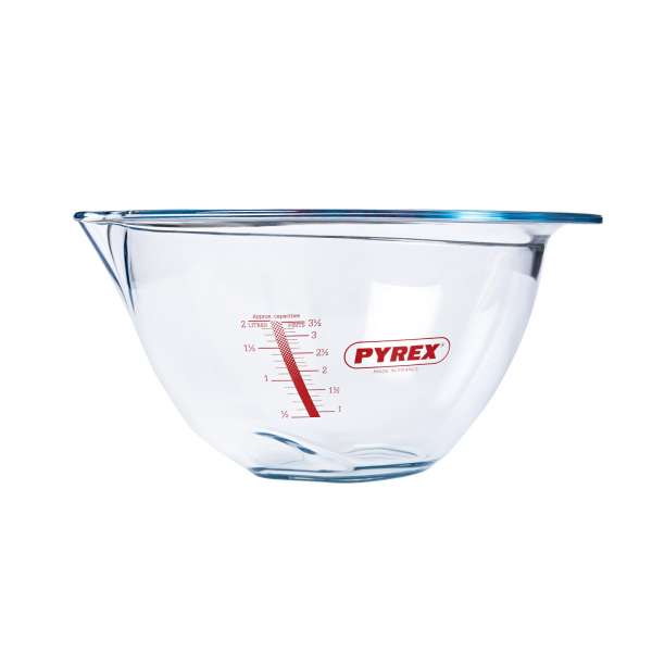 Pyrex Schüssel aus Borosilikatglas mit breiter Tülle & Griffrand