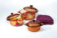 Vorschau: 6-teiliges Topfset aus Glaskeramik von Visions Vorschau: 6-teiliges Topfset aus Glaskeramik von Visions