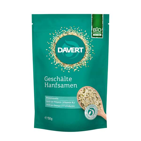 Davert geschälte Hanfsamen: ideal als Nussersatz Davert geschälte Hanfsamen: ideal als Nussersatz