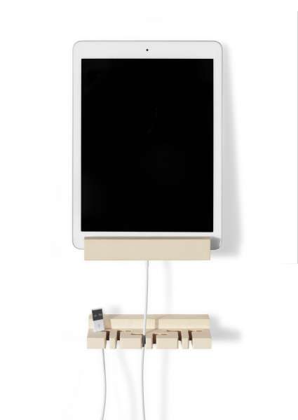 Side by Side Handy Ladestation Wand - aus Holz - modernes Design