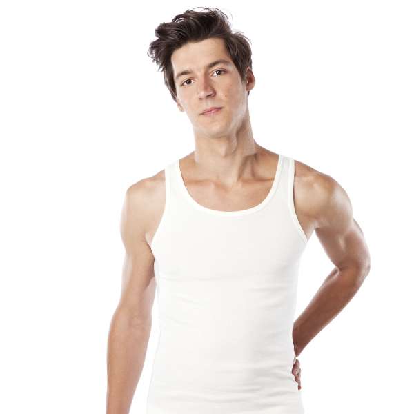 Herren Unterhemd ohne Arm aus Baumwolle, sportlich und stylish