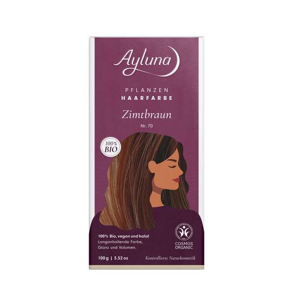 Ayluna Zimtbraun Haarfarbe - Haare rein pflanzlich färben, PPD frei Ayluna Zimtbraun Haarfarbe - Haare rein pflanzlich färben, PPD frei