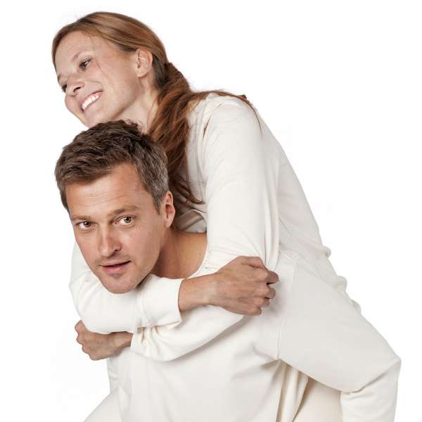 Damen Schlafanzug mit Bündchen, Bio Baumwolle