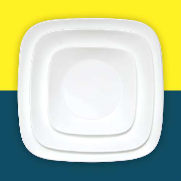 Corelle Glas Geschirr Set weiß - elegantes & langlebiges Design, 12-teilig