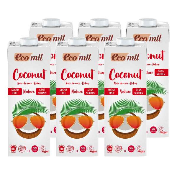 Ecomil Kokosnuss Drink ohne Zucker - 6 x 1 Liter Sparpack Ecomil Kokosnuss Drink ohne Zucker - 6 x 1 Liter Sparpack