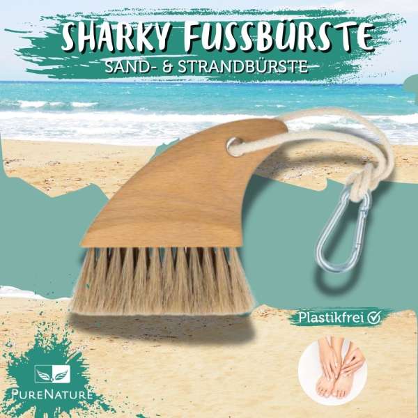 Sharky Fußbürste: Die Sand- und Strandbürste mit Karabiner