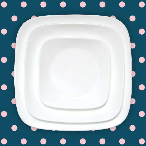 Corelle Glas Geschirr Set weiß - elegantes & langlebiges Design, 12-teilig