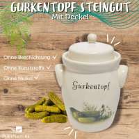 Vorschau: PureNature Gurkentopf Steingut - mit Deckel, 5 l oder 3,5 l Vorschau: PureNature Gurkentopf Steingut - mit Deckel, 5 l oder 3,5 l